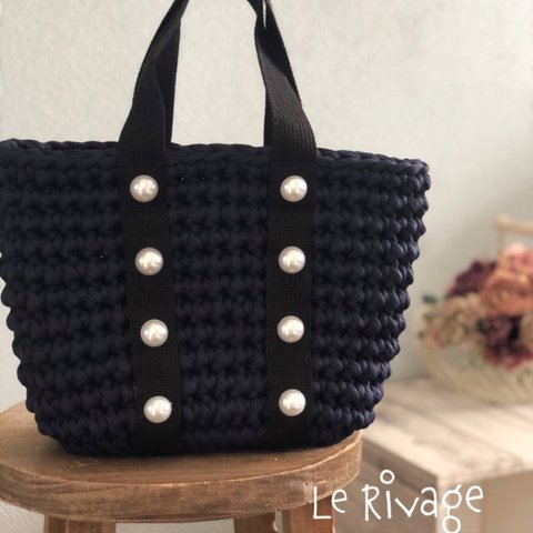 パールがアクセントに！ズパゲッティ×パールBAG☆ネイビー☆