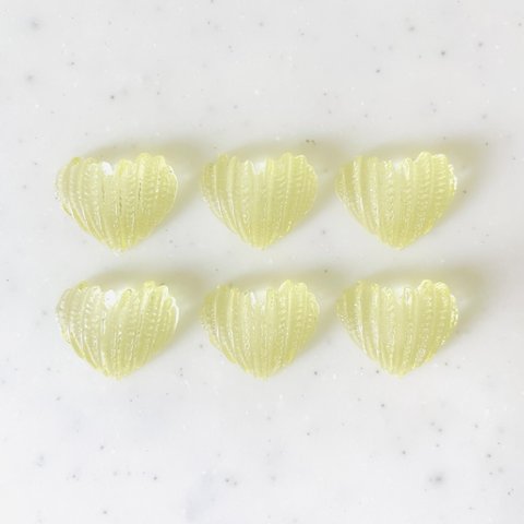 Clear Yellow Squeezed Heart Cabochons