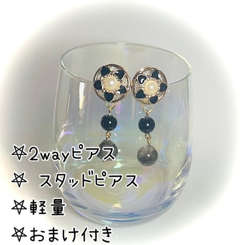 2way🐺🎱ボタンピアス