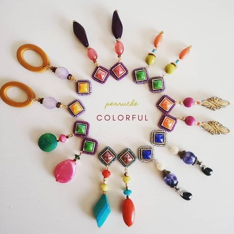 perruche 〈colorful〉 ピアス&イヤリング