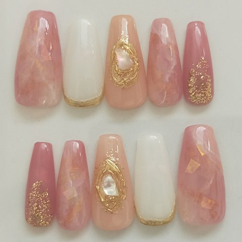 ピンク大理石nail