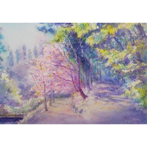 癒しの水彩画 桜 原画