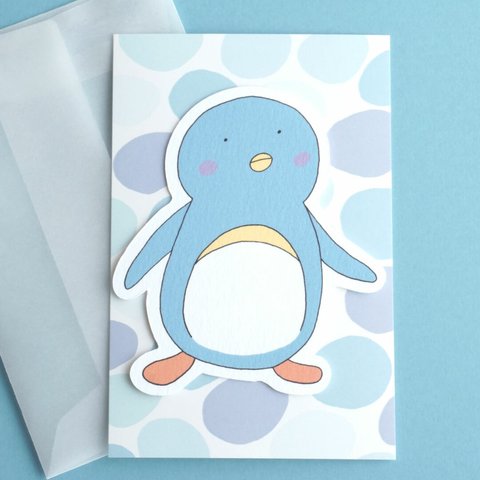 ミニメッセージカード - ペンギン