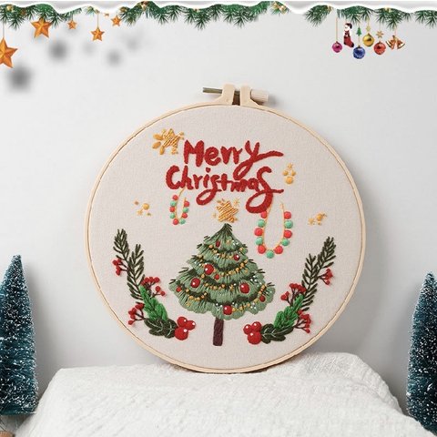 クリスマスツリー　ベル刺繍作成キット