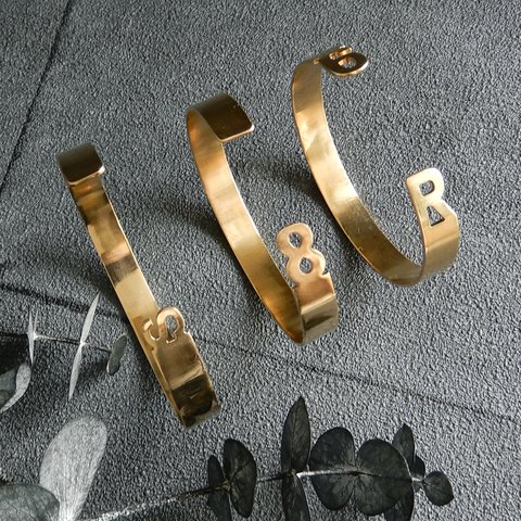 【再販・オーダーメイド・送料無料】フラットモチーフバングル8ｍｍ / brass