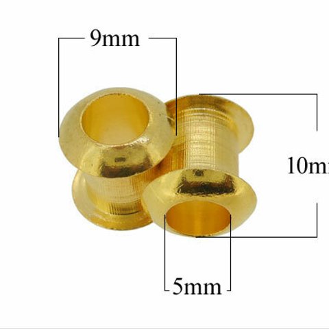エポキシ樹脂粘土 レジン 手作り ハンドメイド素材 チャーム芯 (ロンデル） ゴールド 2セット （10個入り） b-04