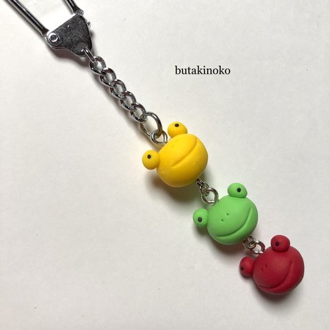 ■カエルさん3連キーホルダー🐸🐸🐸