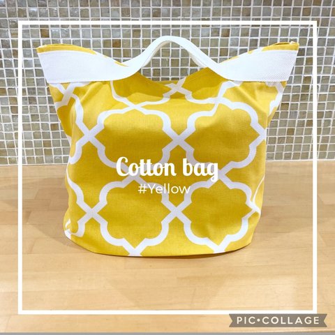 Cotton bag (Yellow) 折り畳める♪エコバッグ☆コンビニバッグ☆