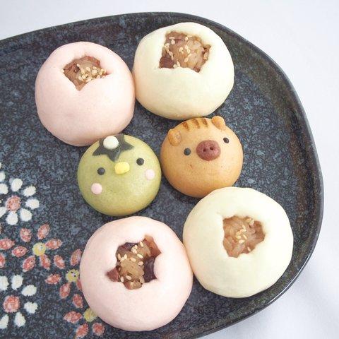 赤飯まんじゅうとお菓子どうぶつ園まんじゅう６個入