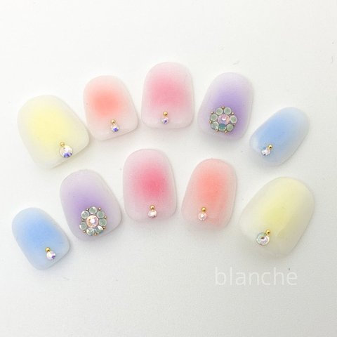 blanche★ジェルネイル★パステルチークネイル