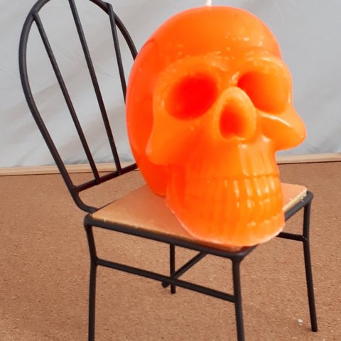 スカル　キャンドル　オレンジ　送料無料　skull candle orange