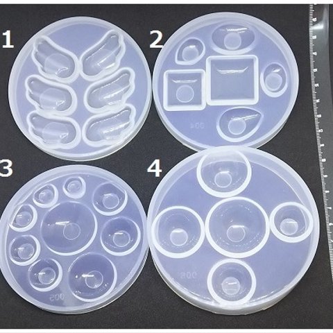 天使の羽・半球・オーバル　シリコンモールドなど①~④