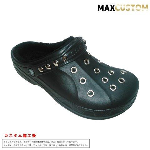 クロックス crocs パンク カスタム 黒 ボア付 サイズ22～29cm 新品