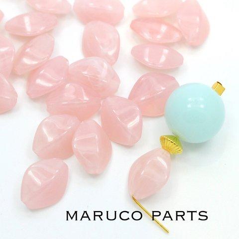 【立体ダイヤ型＊マーブル天然石調＊両穴＊ 20個】【8#ピンク】ヴィンテージ風◎beads-311-c8-m