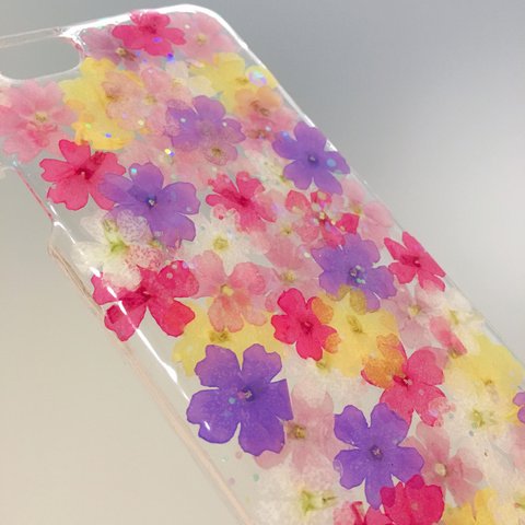 ☆バーベナのお花畑 押し花iPhoneカバー☆iPhone専用ページ