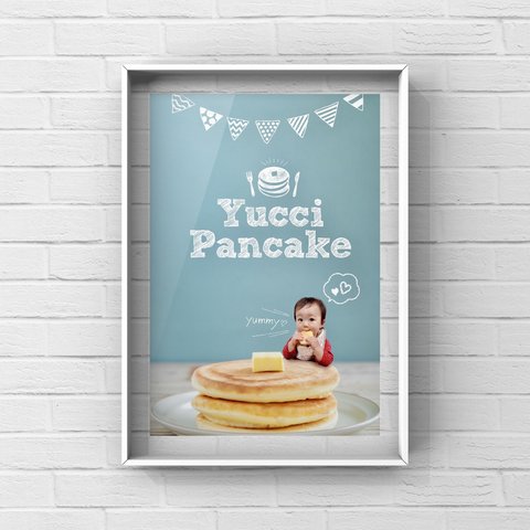 ベビーポスター/バースデー/月齢/1歳「pancake B」