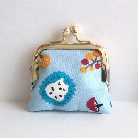 ■角型■小さいがま口：ちっちゃいがま口：角231：かわいいがまぐち：小さい財布：littlie purse：ハリネズミ,キノコ,hedgehog