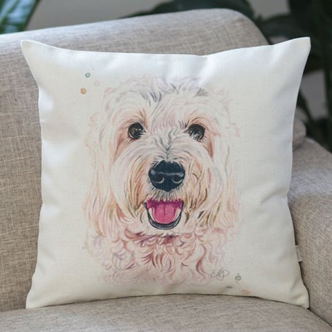 クッションカバー ラブラドゥードル LABRADOODLE 北欧風 jubileecushionpt016