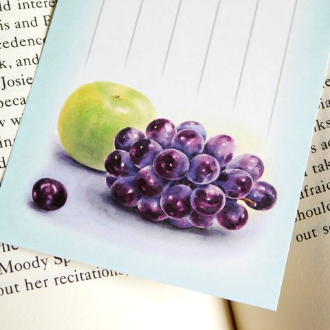 水彩画一筆箋213「葡萄と梨」２５枚