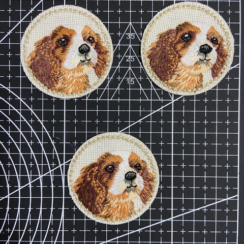 3枚入　わんちゃん　犬刺繍アイロンワッペン