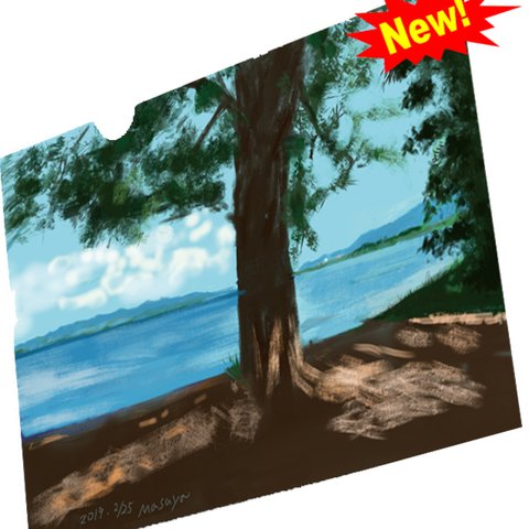 石垣島の風景を描いたクリアファイル