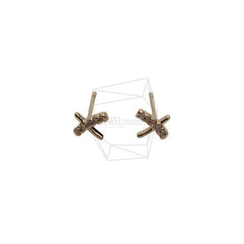 ERG-2662-G【2個入り】キュービックバーピアス/Cubic bar Post Earrings