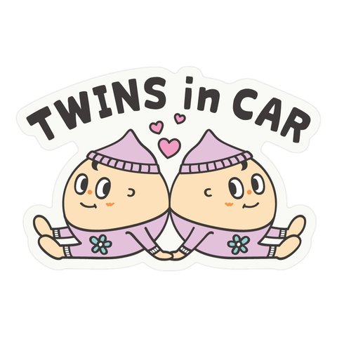 ツインズインカー ステッカー　Twins in car ステッカー 〈双子さん〉フルカラー版　/ シスター / 姉妹 / 双子