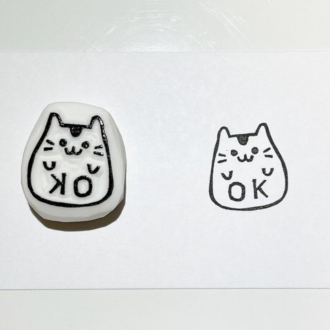 ハムスターの「OK」の消しゴムはんこ　