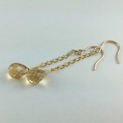 宝石質★シトリンシンプルピアス