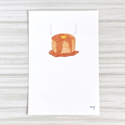 (小) 「ホットケーキ」 ポストカード2枚セット　絵ハガキ　かわいい　癒し　おしゃれ　レトロ　喫茶　スイーツ　デザート