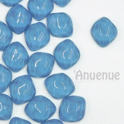 ウォーターカラー ひし形 カボション 20ｘ23.5mm【 Aqua Blue / rhombus 】4個