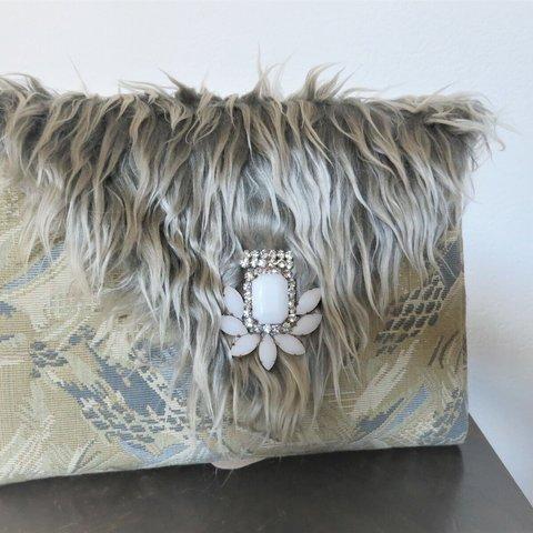 クラッチバッグ ヴィンテージビジュー＆ファー vintage bijou clutch bag <CBG-RB8>