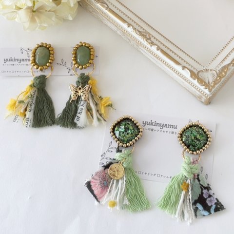 グリーン❤︎ぐりーん❤︎Green　イヤリング／ピアス