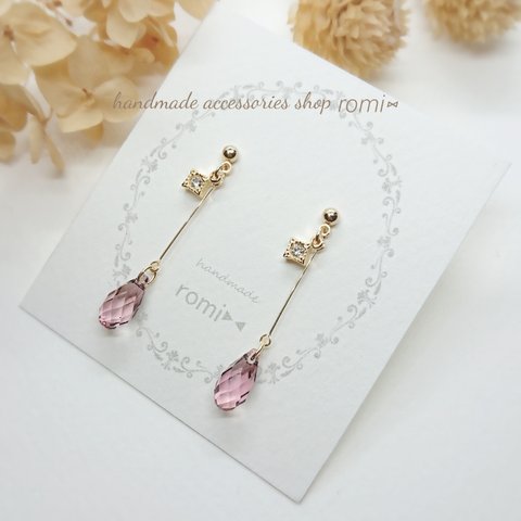 SWAROVSKIアンティークピンク♡ピアス&イヤリング