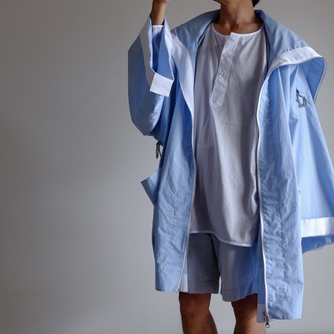 新作・ジップセーラー カデットコート/ コットン タイプライター 【 スカイブルー 】 / zip sailor collar cadet coat / cotton【 sky blue 】