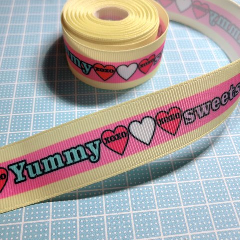  【25mm】グログランリボン  ダンス　ダンサー　yummy ポップカラー　チア