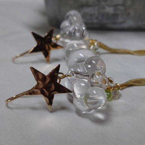 空アクセサリー　〜星と雲〜　ピアス