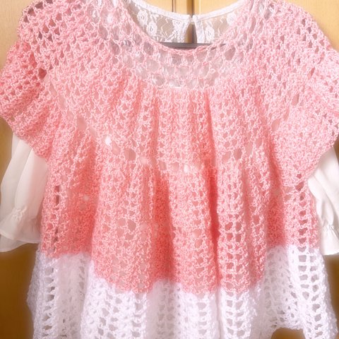 手編みポンチョセーター
