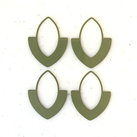 Khaki Green Designed Oval Pendant Tops