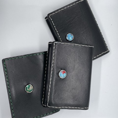 レザーコンパクト財布〈送料無料〉【fitsone】栃木レザー（牛革）使用　ミニ財布　三つ折り財布