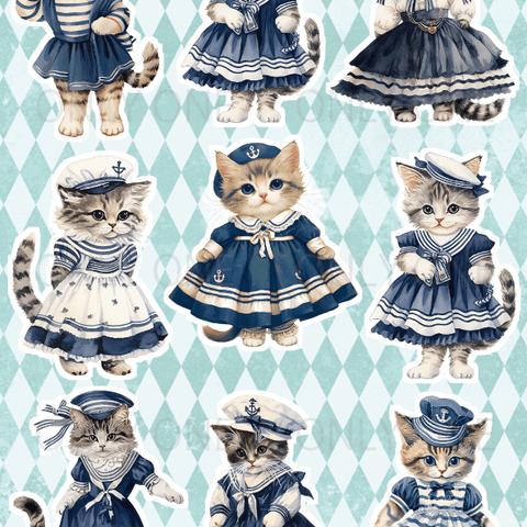 デザインペーパー Nautical Dress CAT コラージュシート