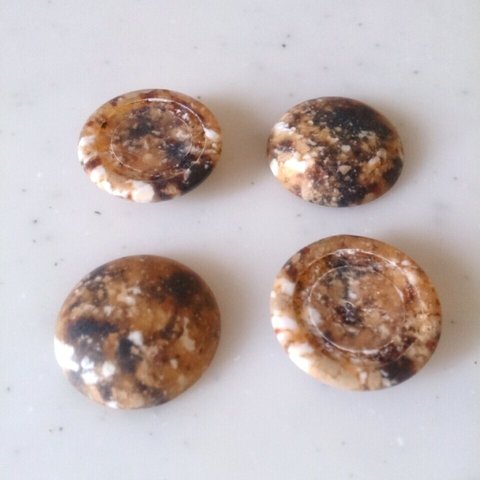 Vintage Granite Brown 18mm Cabochons