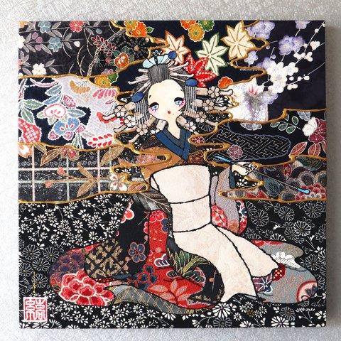 〈如蓮華在水 極彩色 立葵〉着物アート〈Nyorengezaisui Gokusaishiki TACHIAOI〉
