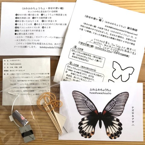 自由研究にも☆ナガサキアゲハ  〜ふわふわ飛ぶ、紙のちょうちょの手作りキット〜