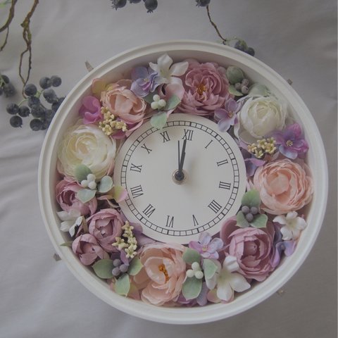 送料無料★モーブカラーの花時計