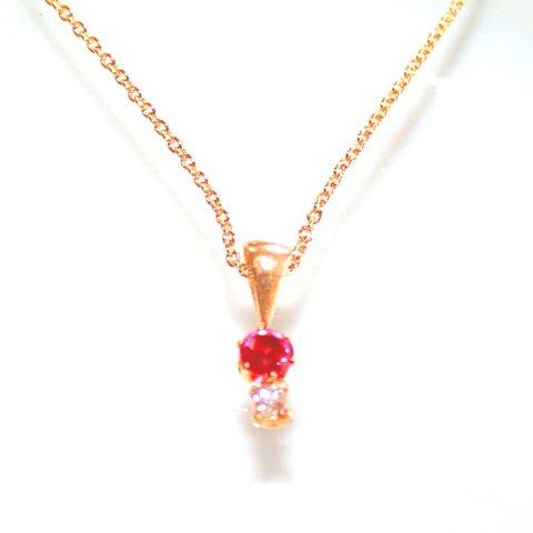 k18gp Ruby & Diamond Necklace