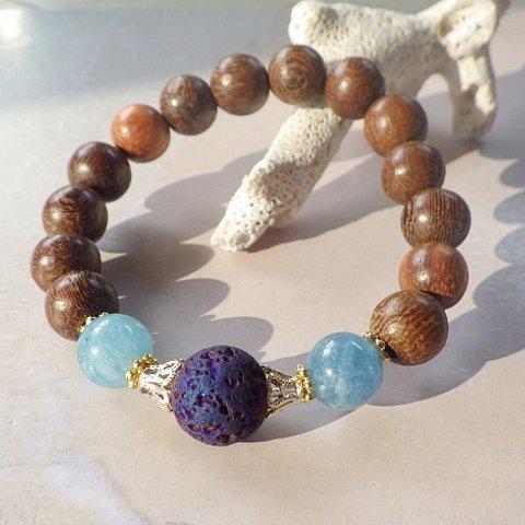 アロマブレス☆Lava&Aquamarine Diffuser Bracelet