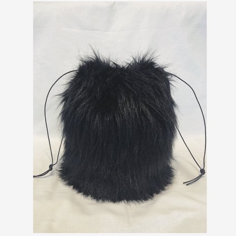 Eco fur drawstring bag (long hair)