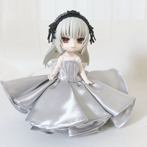 エレガントレース_シルバー_プリンセスドレス【ねんどろいどwoman,girl,オビツ11サイズ】