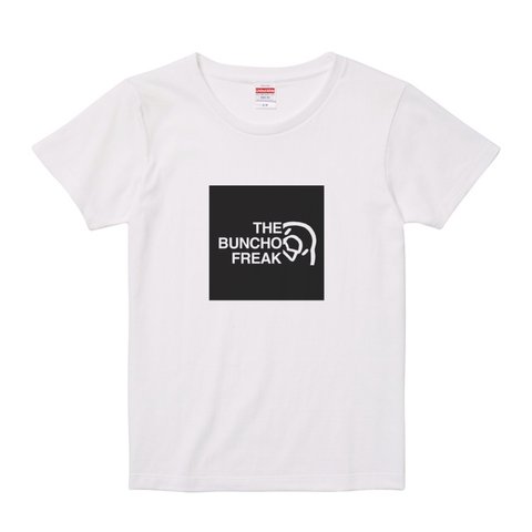 レディース文鳥Tシャツ  「THE BUNCHO FREAK」Aタイプ ホワイト×ブラック 【受注生産】